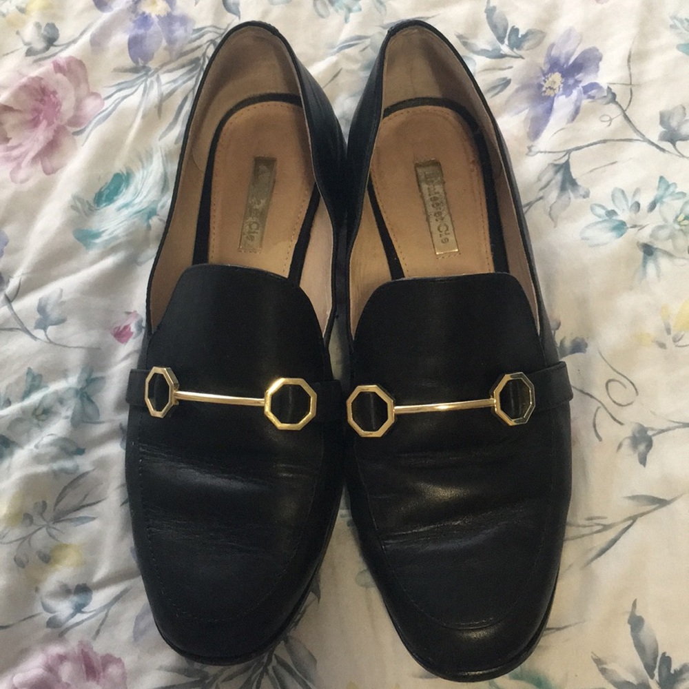 Black Louise et Cie Loafers with Gold Bit